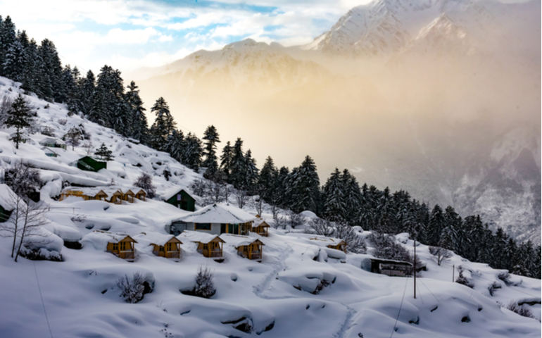 Snow covered mountain, Auli Uttarakhand