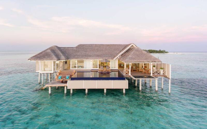 a huge water villa in the maldives