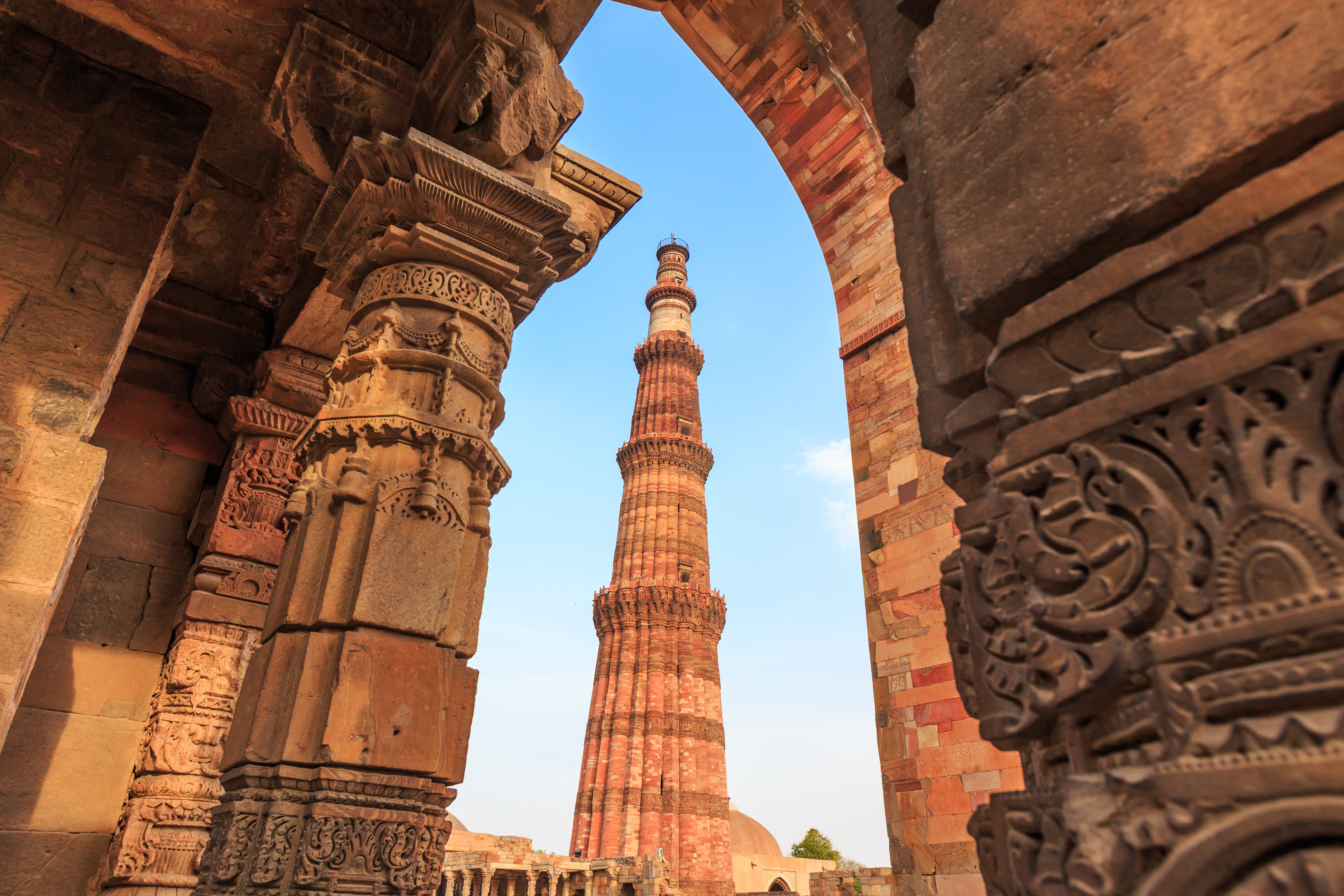 the Qutub Minar in Delhi