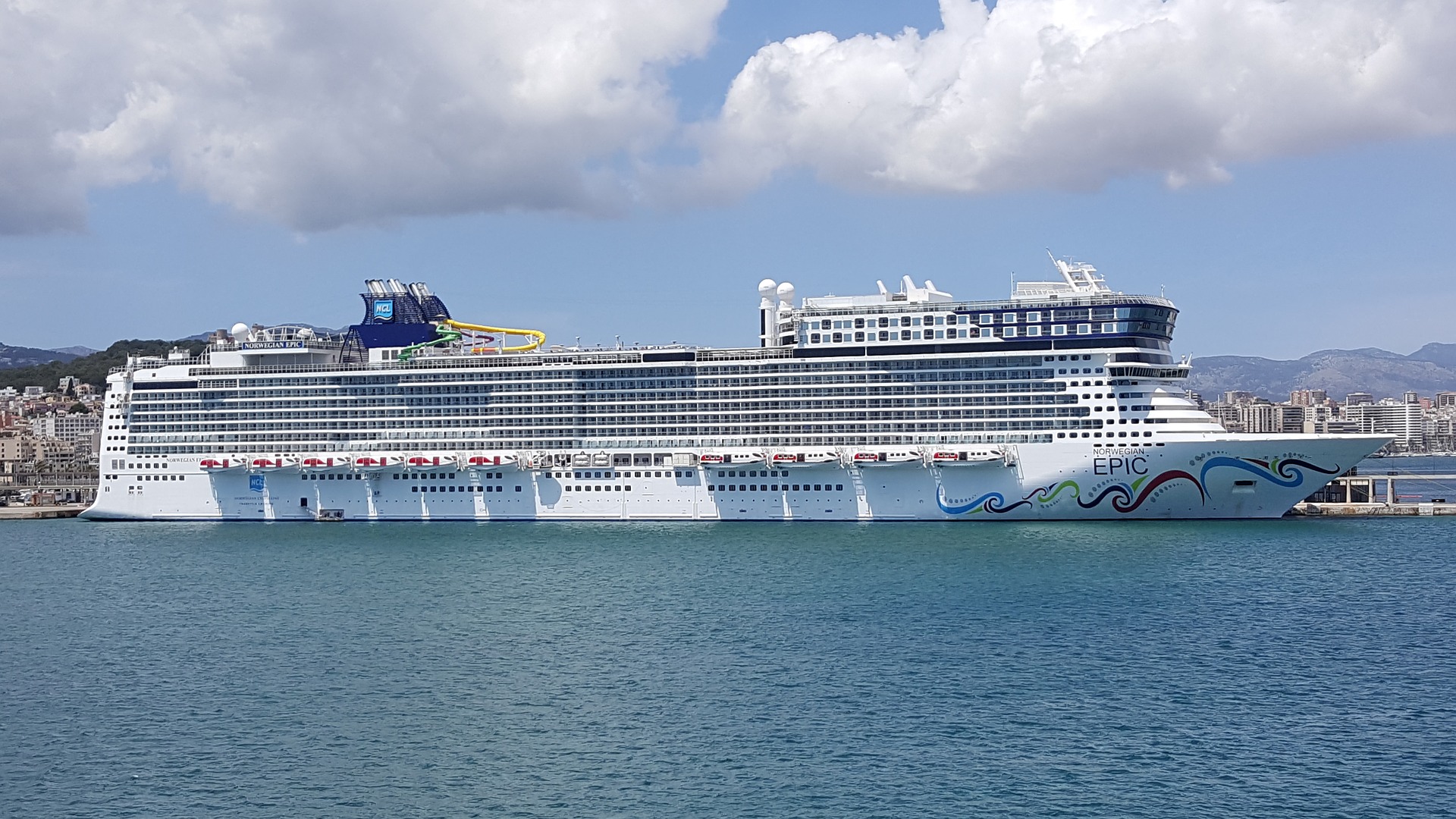 Norwegian Cruise Liner docked at the port