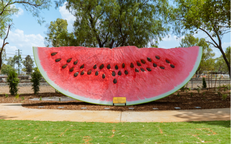 The Big Watermelon, an icon and tourist attraction. One of the many "Big" things in Australia 
