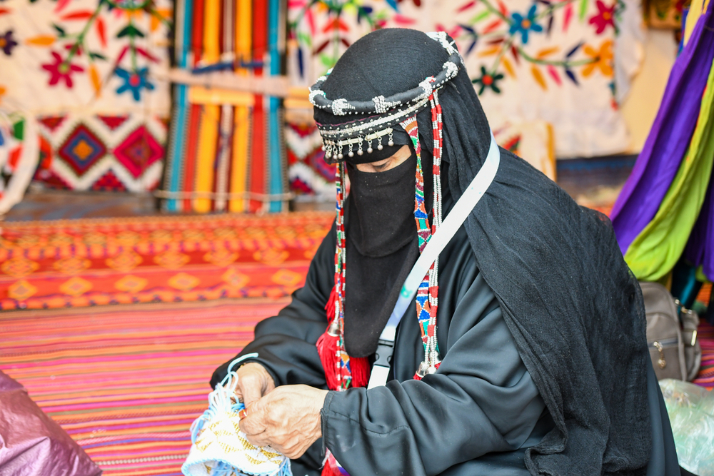 Woman in Burqa in Jeddah at the souk