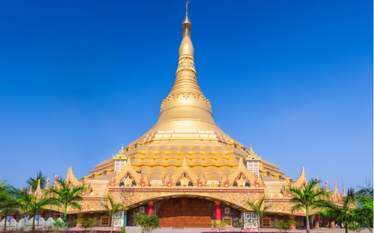 The Global Vipassana Pagoda is a Meditation Hall in Mumbai, India 
