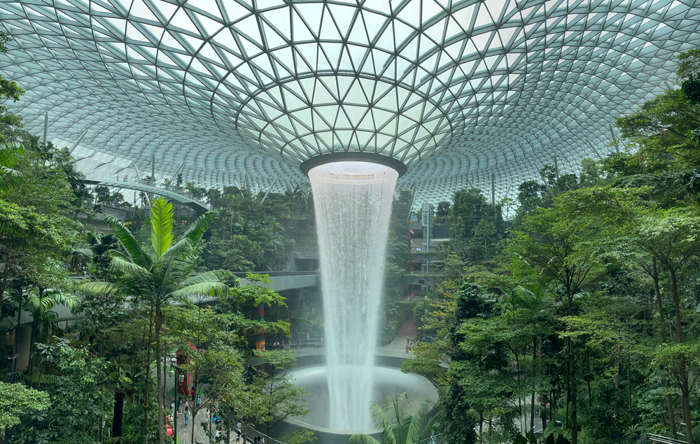  stunning interior waterfall at Chiang Mai Airport, Singapore
