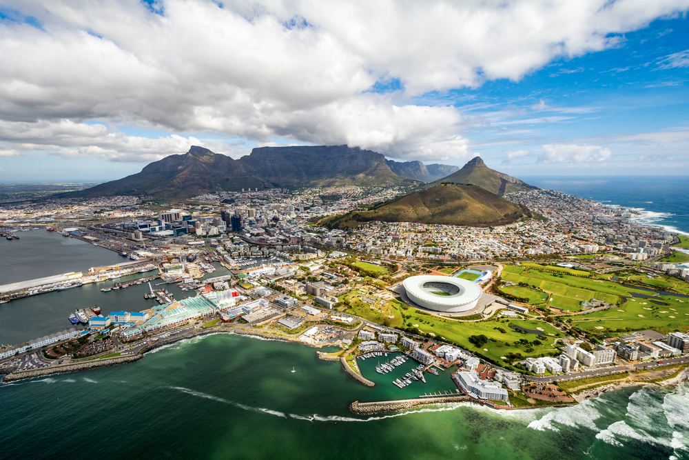 stunning areial view of south africa 