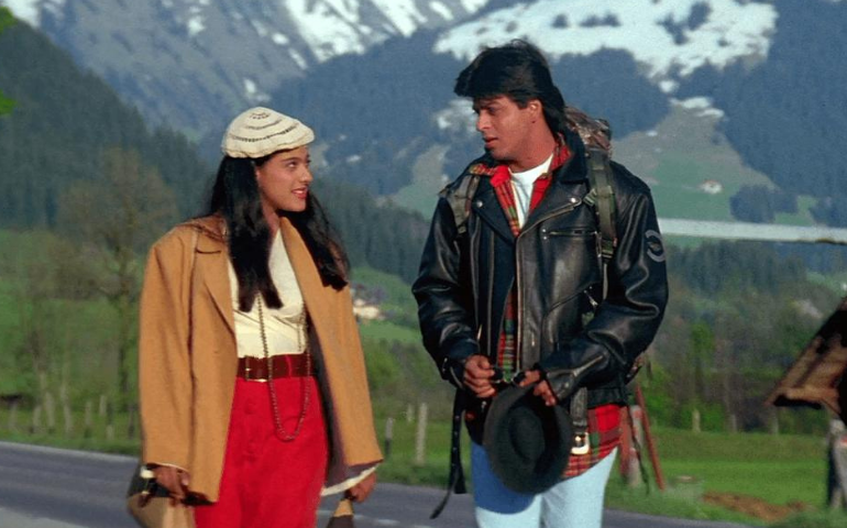 Shah Rukh Khan and Kajol in DDLJ which was shot in Switzerland