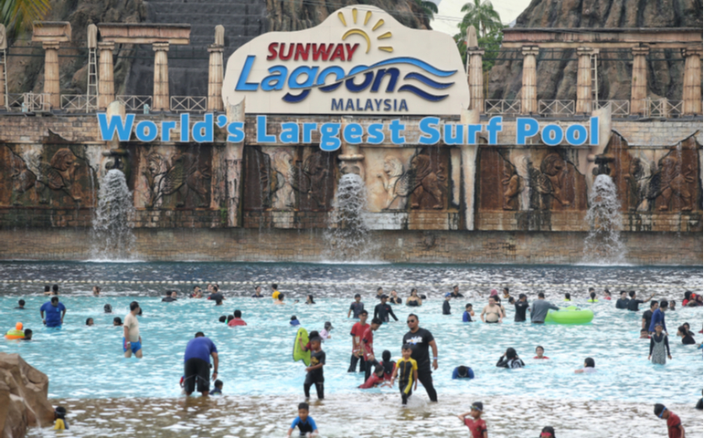 View of the Sunway Lagoon Theme Park.  