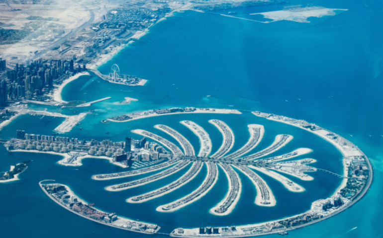 Palm Jumeirah from Helicopter 