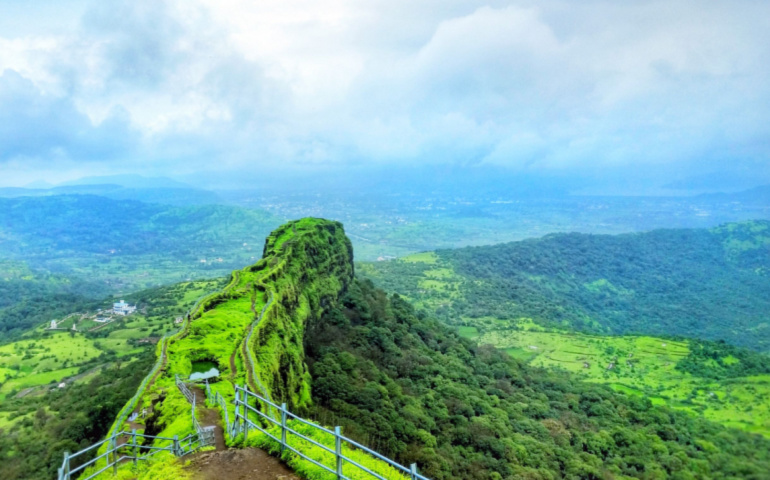 Scenic view from the top of Lohagad fort