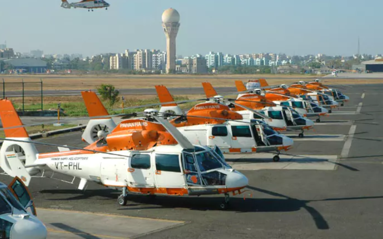 Fleet of Pawan Hans helicopters