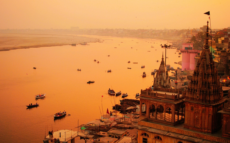City of Varanasi overlooking river Ganga