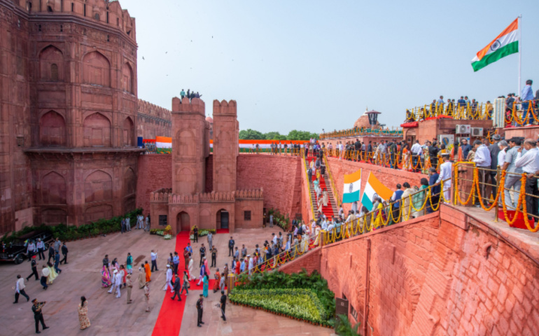  Independence Day flag hoisting ceremony at the historic Red Fort, New Delhi