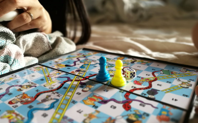 A game of snakes and ladders