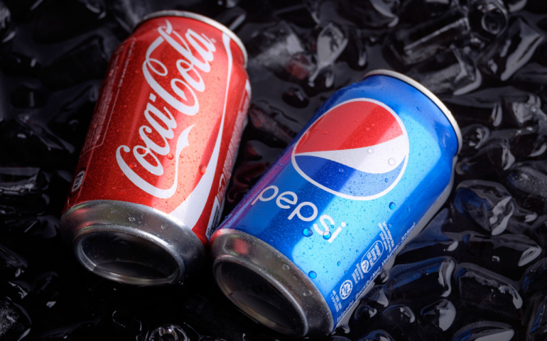 A can of Coke and Pepsi 