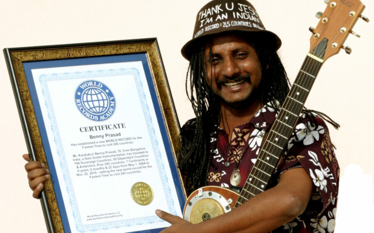 Musician Benny Prasad with his Guinness World Record
