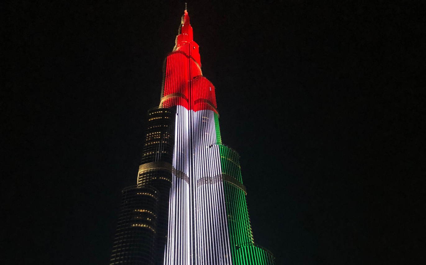 Burj Khalifa at Night during India's Independence Day