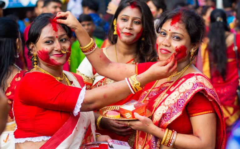 Sindur Khela after Durga Puja