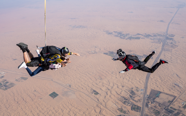 Skydiving in Desert Zone