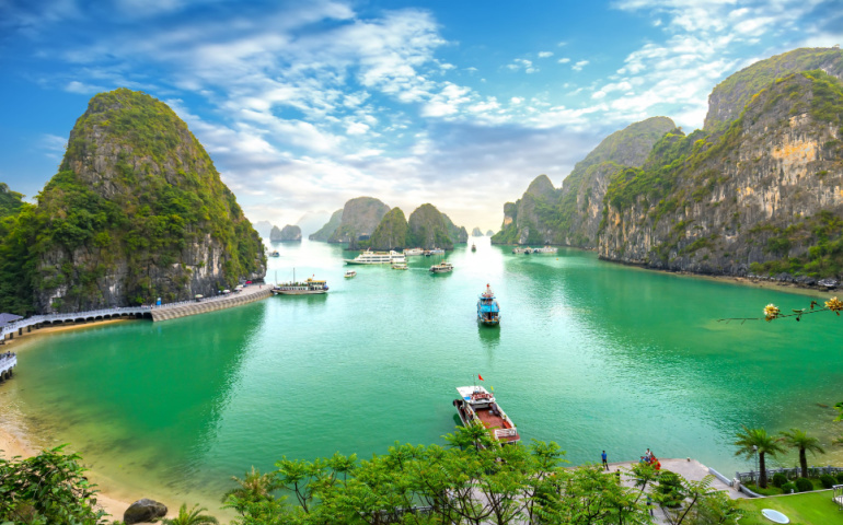 Halong Bay is the UNESCO World Heritage Site, it is a beautiful natural wonder in northern Vietnam