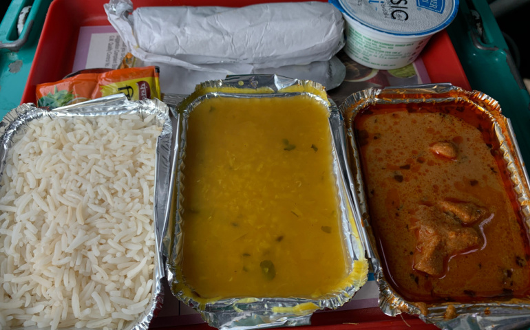 Food served onboard Howrah Rajdhani Express
