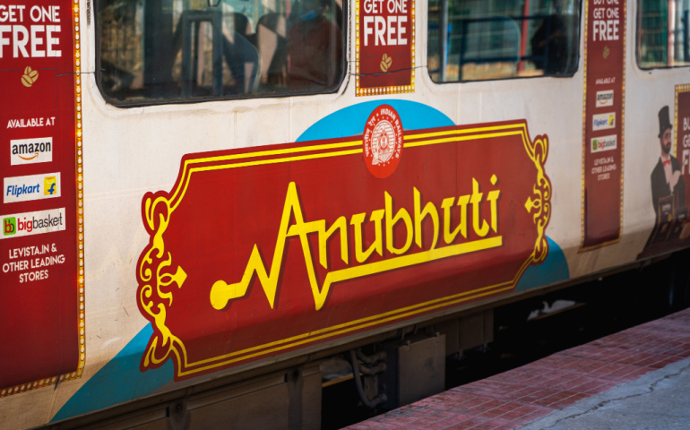 Exterior of the Anubhuti Coach on the Shatabdi Express