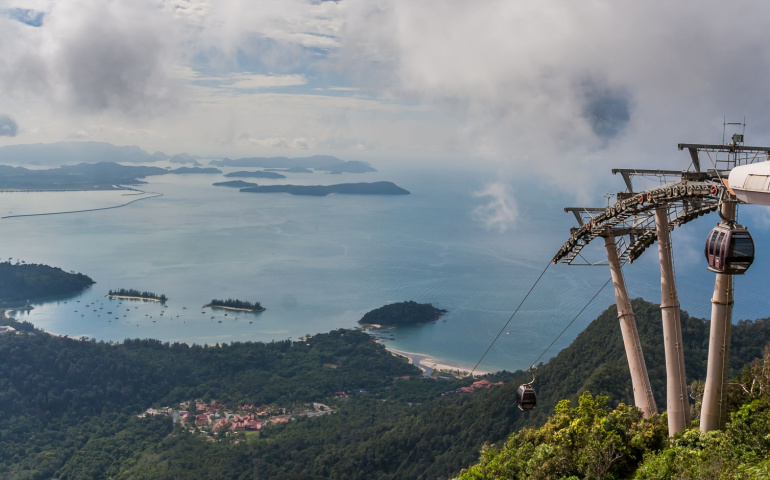 Cable car to the top of Langkawi island, Malaysia