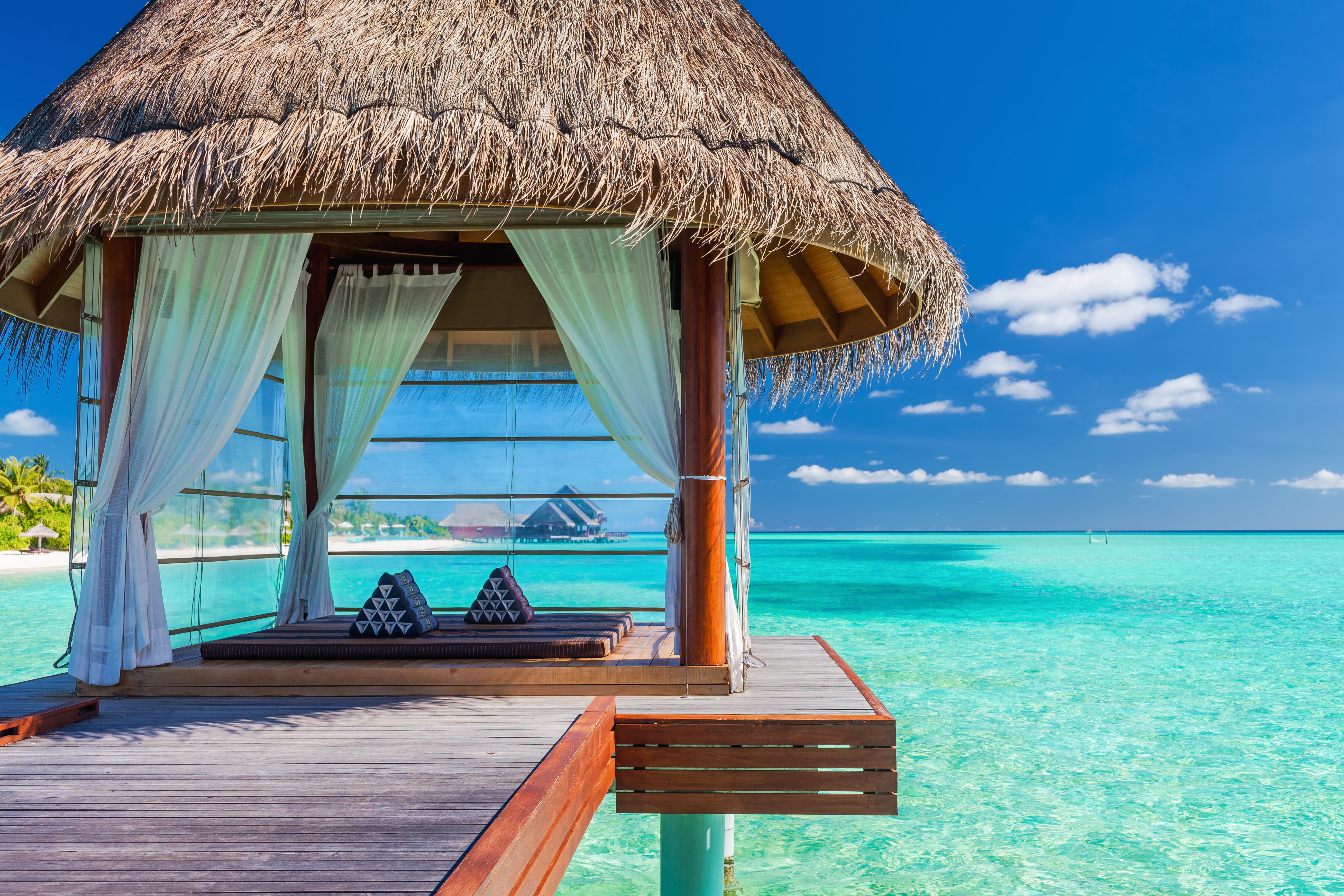 A beautiful water view vista in the Maldives