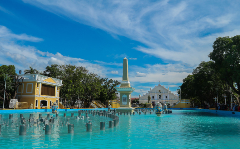 Plaza Salcedo (dancing fountain) at Vigan City, Philippines