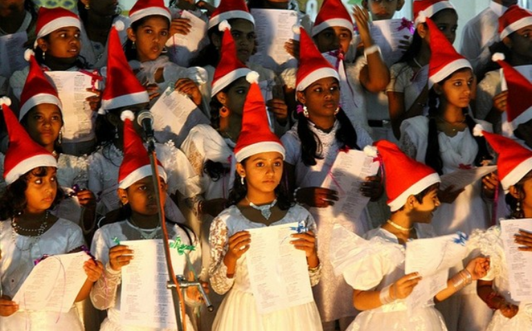 Kids singing Christmas Carols