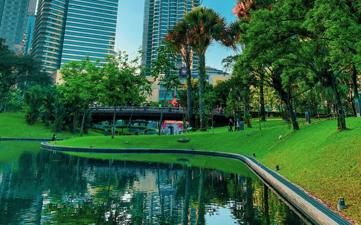 KLCC Park Across the Famous Petronas Twin Towers
