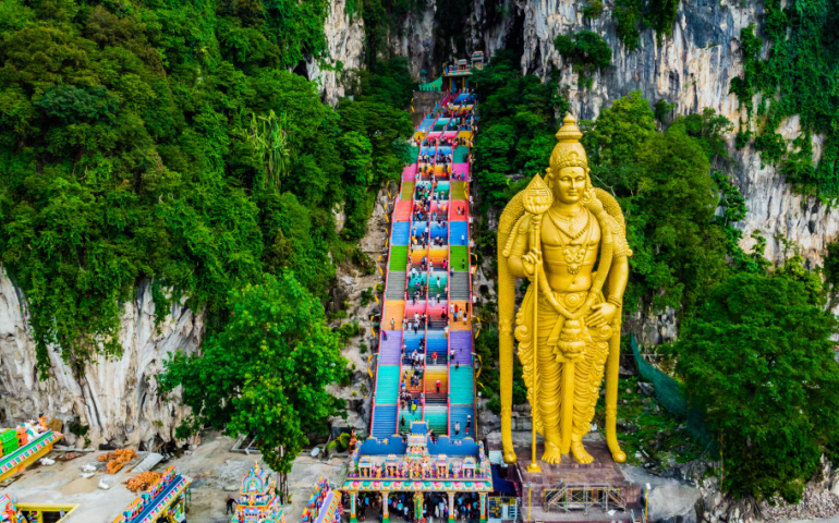Colorful stairs of the Batu Caves