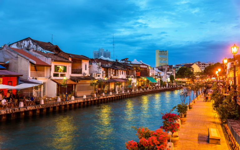 The old town of Malacca and the Malacca river