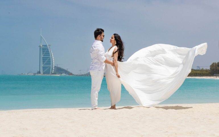 Pre-wedding photoshoot near Burj Al Arab, Dubai