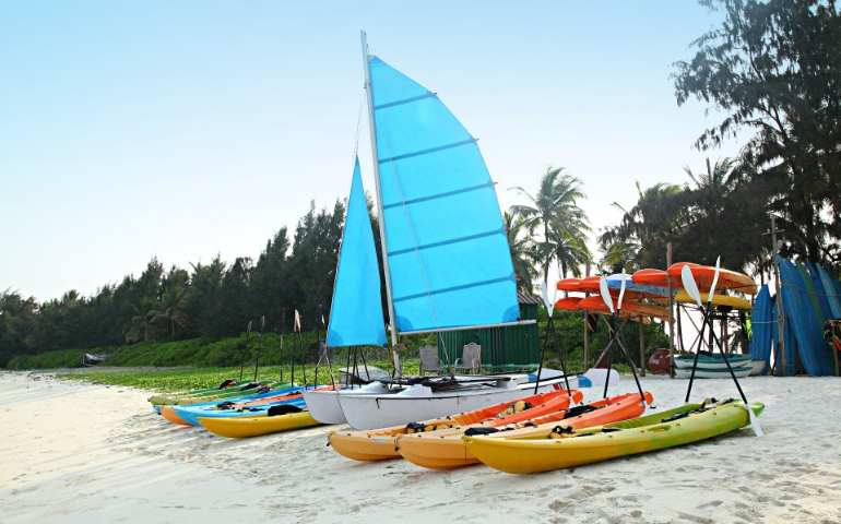 Kayaks on Kadamat Beach