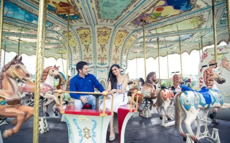 Pre-wedding photoshoot at Adlabs Imagicaa (Magic Carousel)