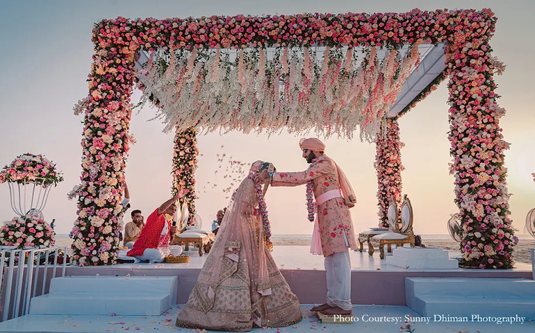A beach wedding ceremony in Goa
