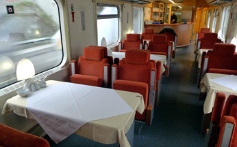 Dinning car in  Paris-Moscow Express  