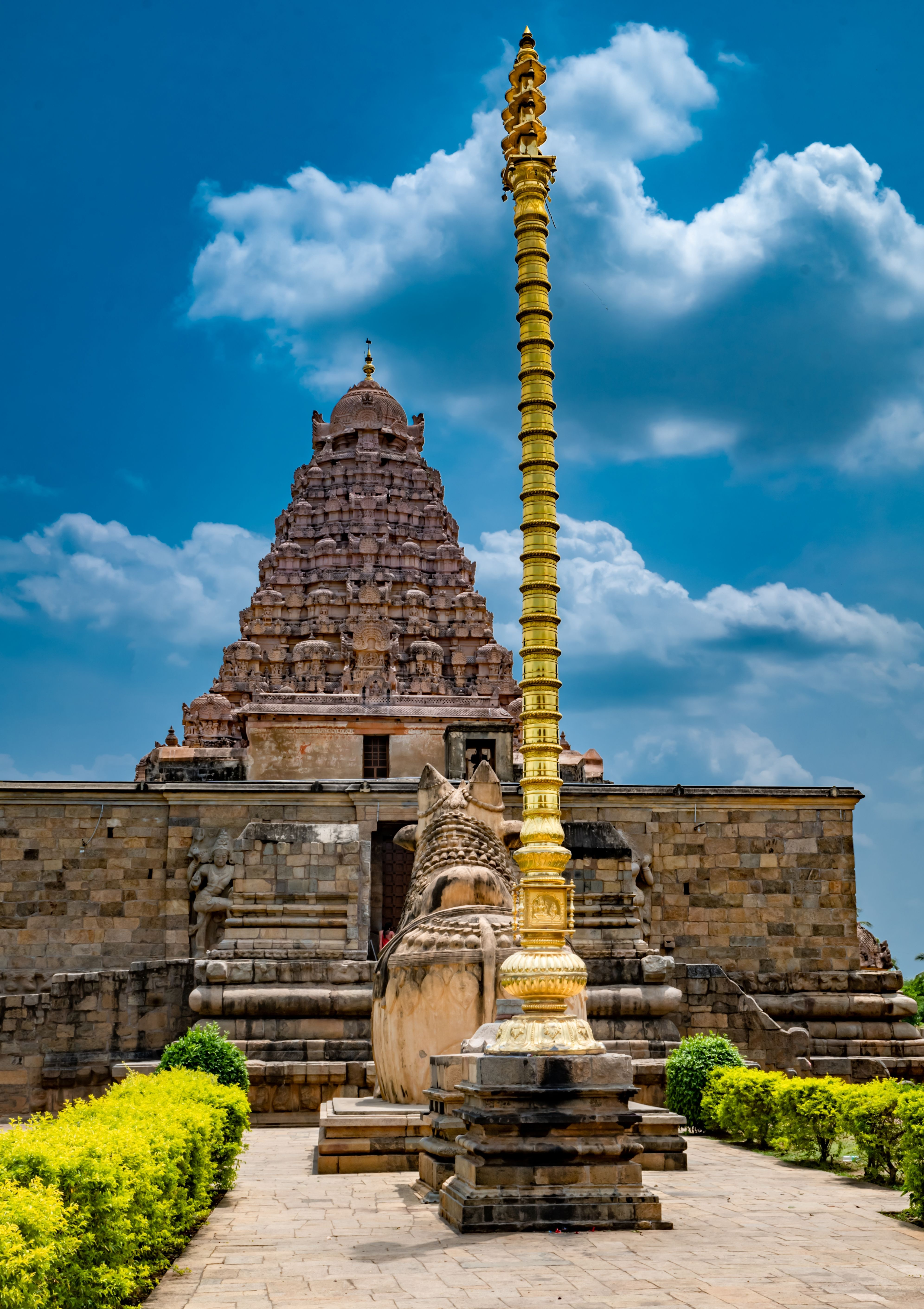Great Hindu architecture in Gangaikonda Chola Puram temple, South India.