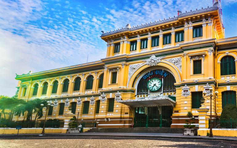 Saigon Central Post Office in the downtown Ho Chi Minh City