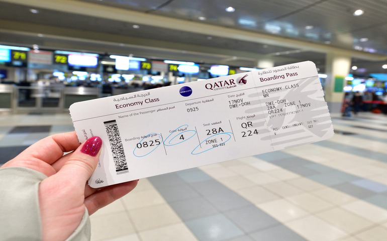 Boarding pass of Qatar Airways
