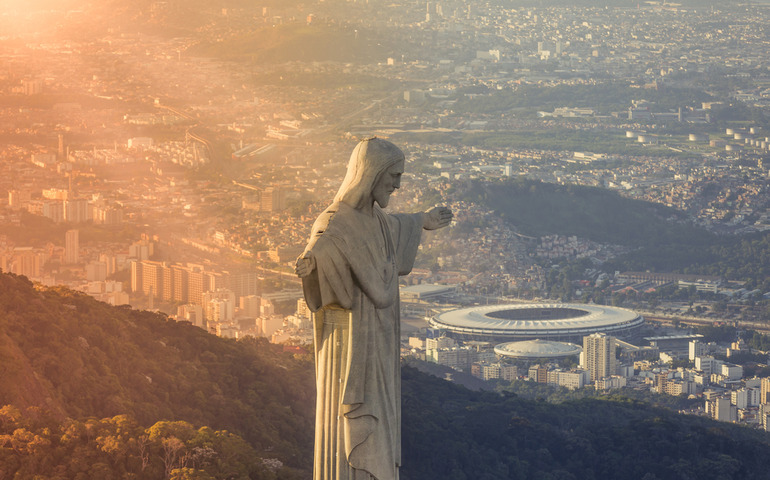 Christ the Redeemer with the Maracanã Stadium in the background