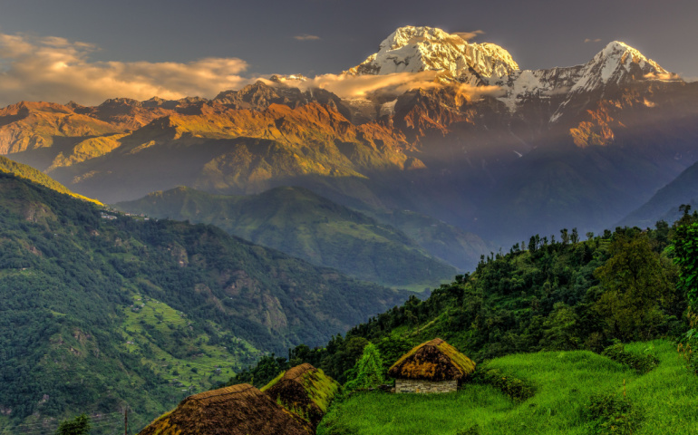 Annapurna South in the morning, Himalayas, Nepal