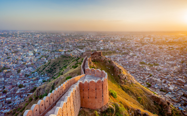 Aerial view of Jaipur from Nahargarh Fort 