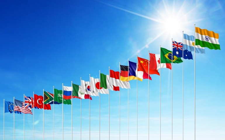 G20 member country's flags
