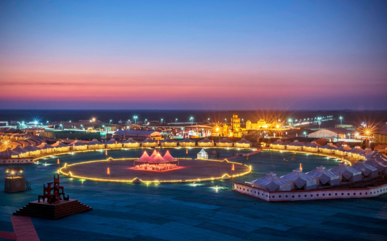 The tent city of Dhordo, which is set up every year for the Rann Utsav