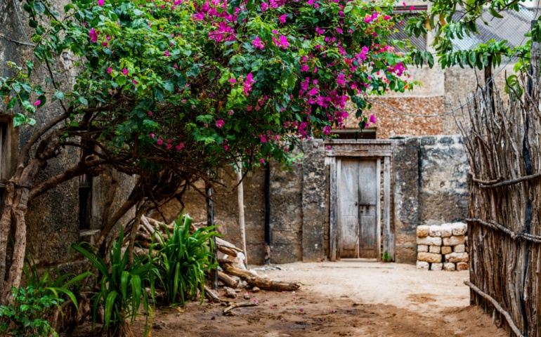 Old timber Swahili house, Lamu Island.