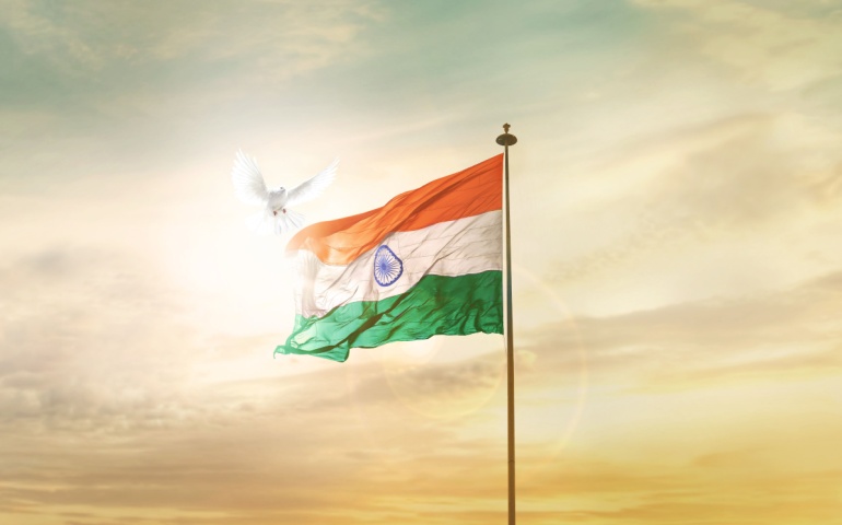 Indian Flag flying