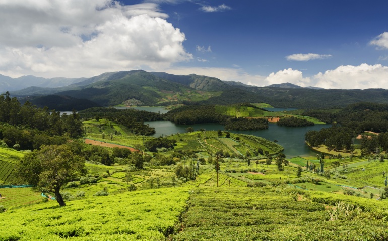 Emerald Lake and village, Nilgiris (Ooty), Tamilnadu, India
