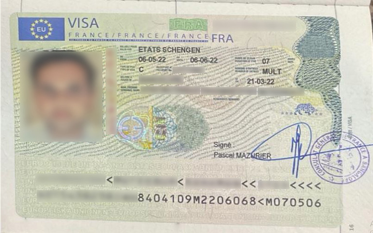 France Visa Sample