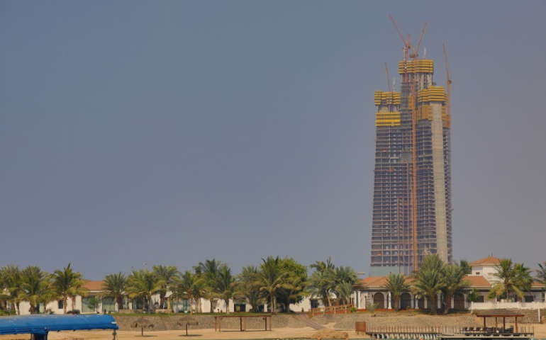 Under Construction Kingdom Tower, Jeddah, Saudi Arabia